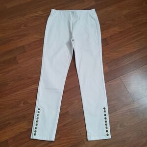 Soft Surroundings The Ultimate Pull On Snap High Waist Crop Pants S White New